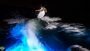 A Wakesurfer on top of a blue wave during a LIFEFORM LED photo shoot